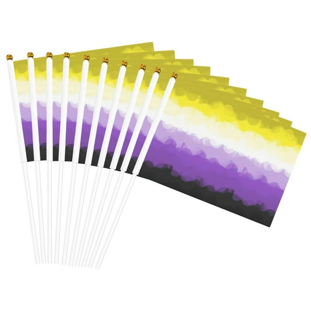 Lgbtq Nonbinary Pride Flag 5.5 X 8.2 Inch Double Sided Hand Flags For ...