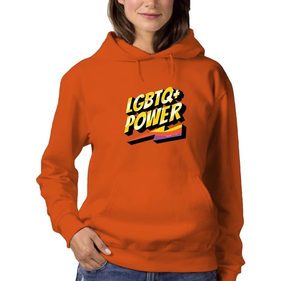 Lgbtq+ Power Golden Banner Hoodie Women -Smartprints Designs, Female 5X-Large