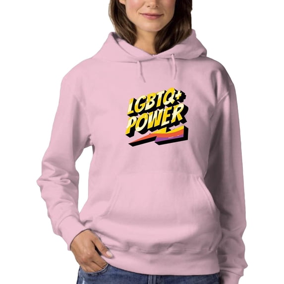 Lgbtq+ Power Golden Banner Hoodie Women -Smartprints Designs, Female Medium