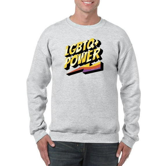 Lgbtq+ Power Golden Banner Sweatshirt Men -Smartprints Designs, Male 4X-Large