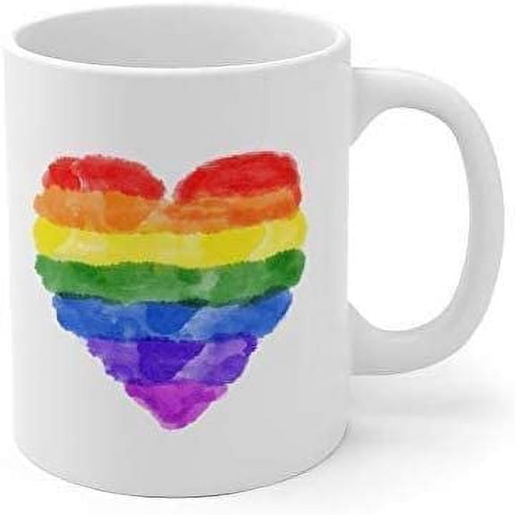 Lgbtq Rainbow Heart Coffee Mug 11OZ Coffee Mug