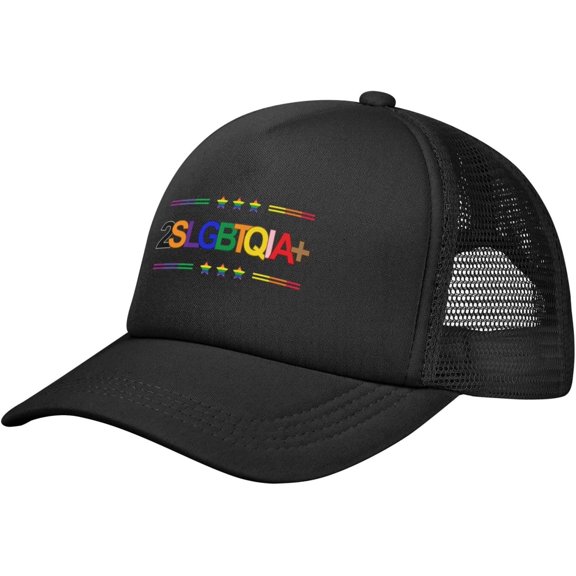 Lgbtq2 Lgbtq2s+Mesh Hat 2slgbtqia+ LGBT Pride LGBTQ History Month Canada Mesh Cap Baseball Cap Trucker Hat