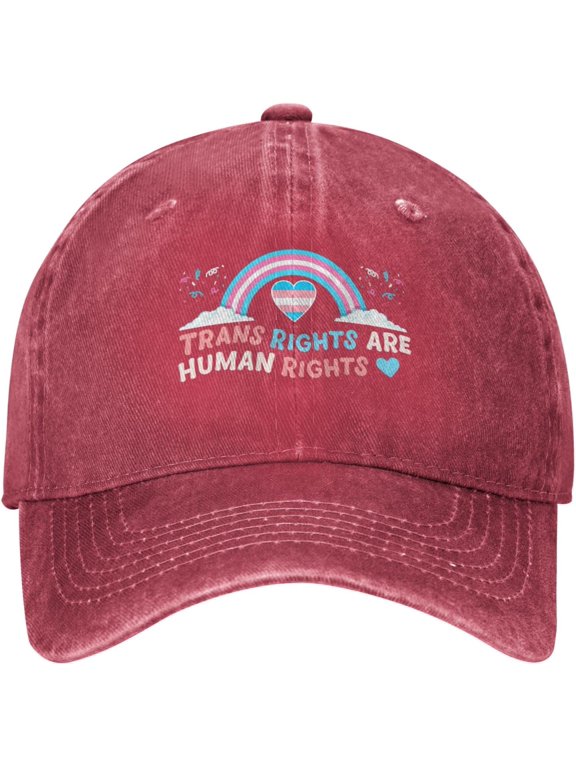 Lgbtqia Transgender Pride Ally Supporter Trans Pride Transgender LGBT Trans Rights are Human Rights Hat Adjustable Cap Unisex
