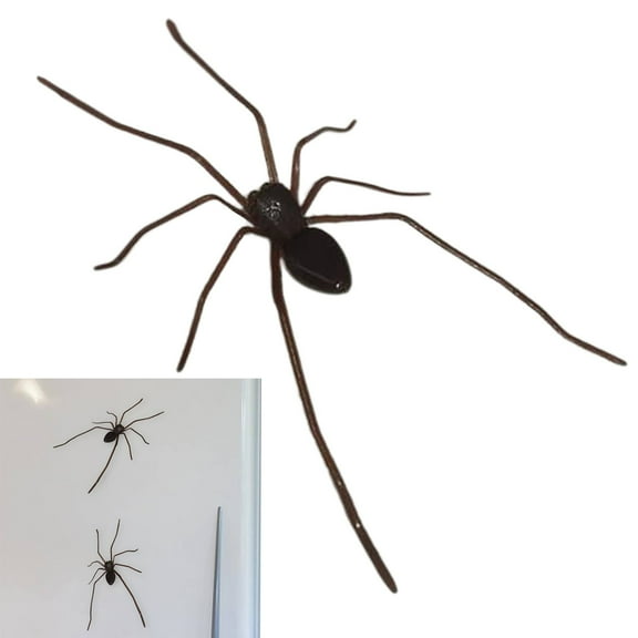 Lggsban 3D Spider Fridge Magnet, Realistic Spider Magnets, Cute Spiders Designs Decorations for Refrigerator, Garage Door, or Car, Removeable Indoor Outdoor Magnetic Decals,1PC,Brown,Plastic