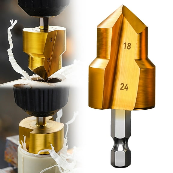 Lggsban Combination Drill Tap & Tap Bit Set, 3-in-1 Screw Tapping Bit Tool for Drilling, Tapping, Countersinking,Pipe Repair，4-Point 6-Point Water Pipe Repair Hole Opening,1PC,Metal