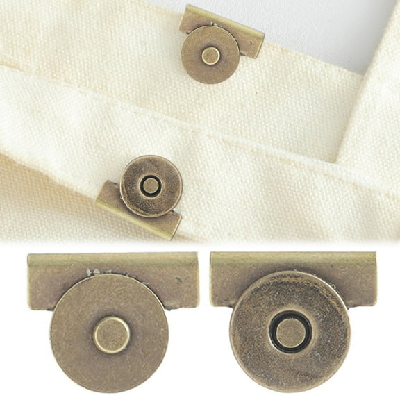 Lggsban Magnetic Snaps Buttons Plum Magnetic Snap Closures for Purses Bags Clothes Handbags Scrapbooking,Magnetic Purse Closure Fasteners,Sewing on Magnetic Snaps,2PC,Brown,Metal,1.7×20cm