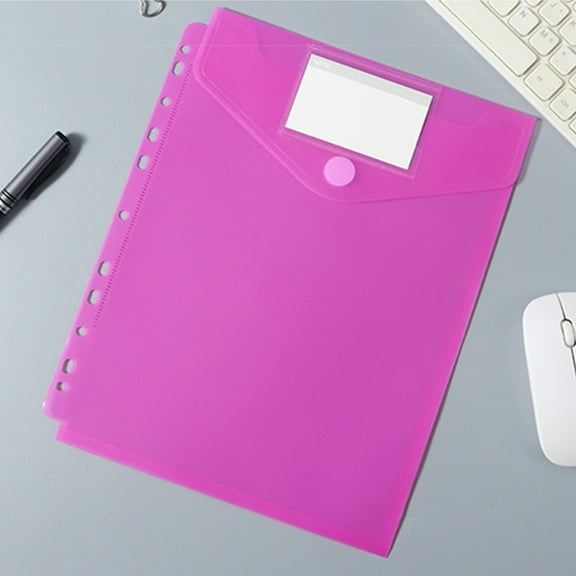 Lggsban Plastic Folders for 3-Ring Binders,11 Hole Punched, Divider Folder for Notebook, Durable Poly, Fits 8.5x11 Sheets, Includes Labels,1PC,Pink,Plastic