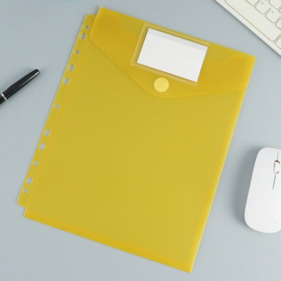 Lggsban Plastic Folders for 3-Ring Binders,11 Hole Punched, Divider Folder for Notebook, Durable Poly, Fits 8.5x11 Sheets, Includes Labels,1PC,Yellow,Plastic