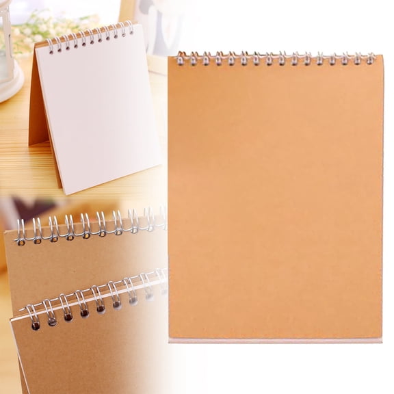 Lggsban Soft Cover Spiral Notebook Journal, Blank Sketch Book Pad, Wirebound Memo Notepads Diary Notebook Planner with Unlined Paper,1PC,Brown,Paper