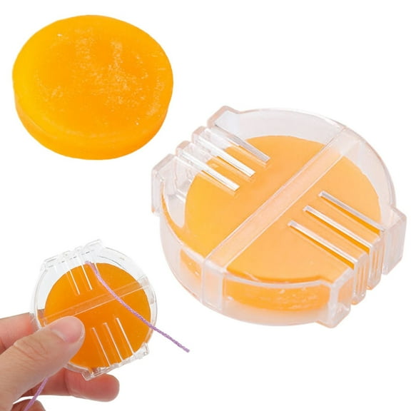 Lggsban Thread Wax Thread Conditioner Beeswax for Hand Sewing Embroidery Beeswax Floss Conditioner for Quilting Sewing Strengthening Line Embroidery Wax,1PC,Yellow,Plastic