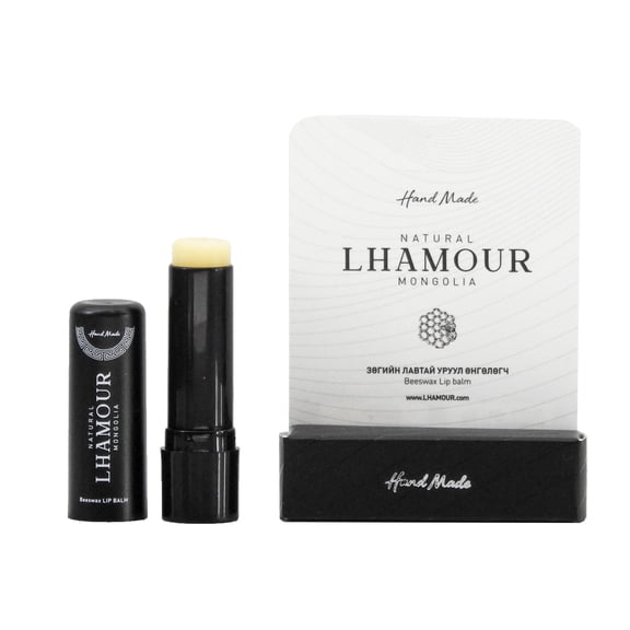 Lhamour Natural Lip Balm with Beeswax, Natural Wax & Vitamin E, 0.49 oz