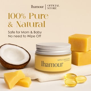 Lhamour 100% Natural Nipple Care Butter 47ml Organic Breastfeeding Cream for Mothers