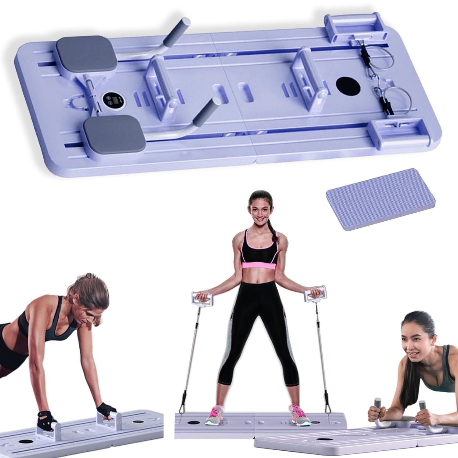 Lhanel 5in1 Foldable Pilates Reformer Board Set MultiPurpose Sliding Pilates Equipment for