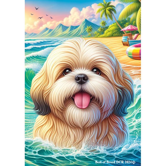Lhasa Apso Cream Sable - Best of Breed DCR Summer House Flag