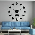 thumbnail image 1 of Lhasa Apso DIY Wall Art Stickers Giant Wall Clocks Bearded Lion Dog Home Decor Frameless Large Wall Watch Lhasa Dog Owners Gift(Black,47inch), 1 of 7