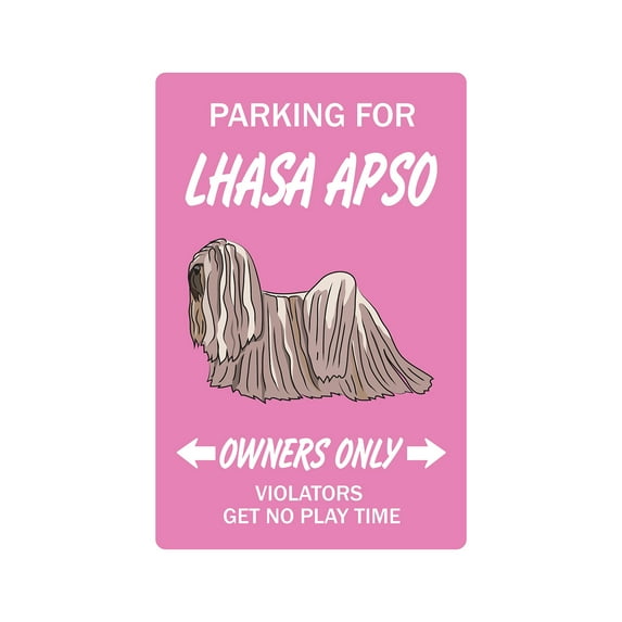 Lhasa Apso Novelty Sign | Indoor/Outdoor | Funny Home Décor for Garages, Living Rooms, Bedroom, Offices | SignMission Funny Gift Vet Groomer Breeder Sign Wall Plaque Decoration
