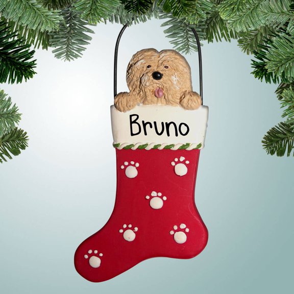 Lhasa Apso in Stocking - Personalized Christmas Ornament - Perfect Stocking Stuffer - Great Gift Ideas
