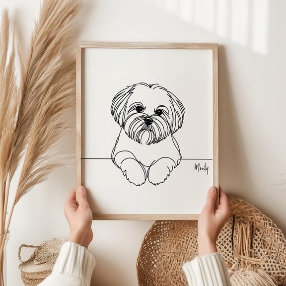 Lhaso Apso Print, Line art Dog Print, Lhaso Apso Picture, Fun Gift For Lhaso Apso Owner, Lhaso Apso Gift, Line Art 16X24 UNFRAMED