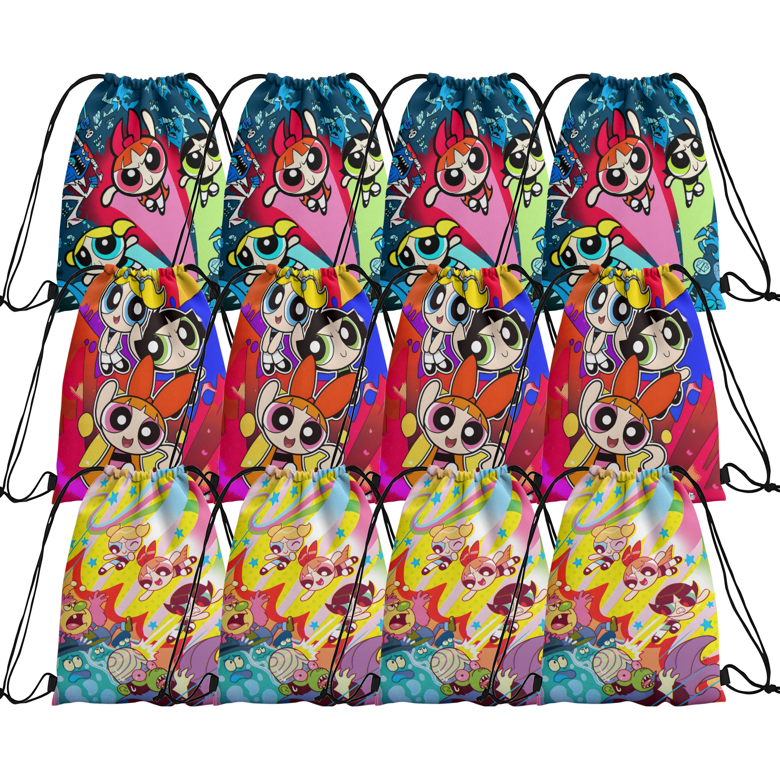 Lheaggik 24 Packs Powerpuff Candy Drawstring Bag Drawstring Goodie ...
