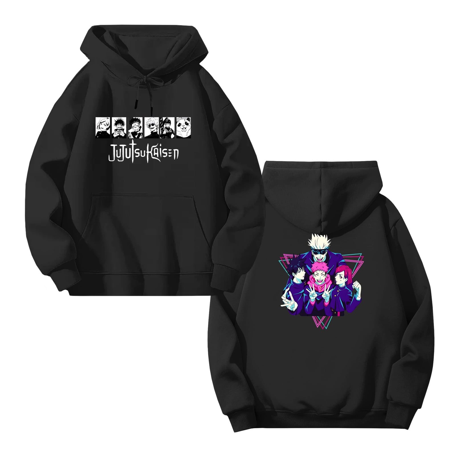 Lheaggik Anime Jujutsu Kaisen Hoodie Cartoon Graphic Long Sleeve Streetwear Women Men Hooded Sweatshirt Funny Clothes L