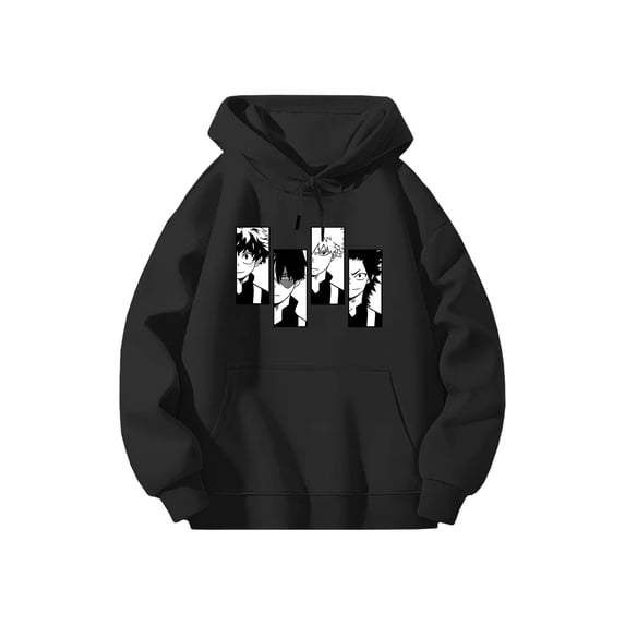 Lheaggik Anime My Hero Acade Hoodie Cartoon Graphic Long Sleeve Streetwear Women Men Hooded Sweatshirt Funny Clothes L