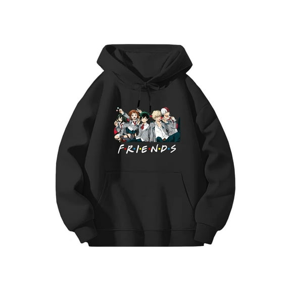 Lheaggik Anime My Hero Acade Hoodie Cartoon Graphic Long Sleeve Streetwear Women Men Hooded Sweatshirt Funny Clothes L