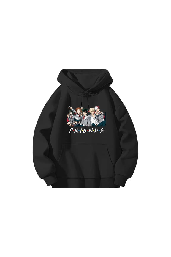 Anime My Hero Acade Hoodie Cartoon Graphic Long Sleeve Streetwear Women Men Hooded Sweatshirt Funny Clothes S
