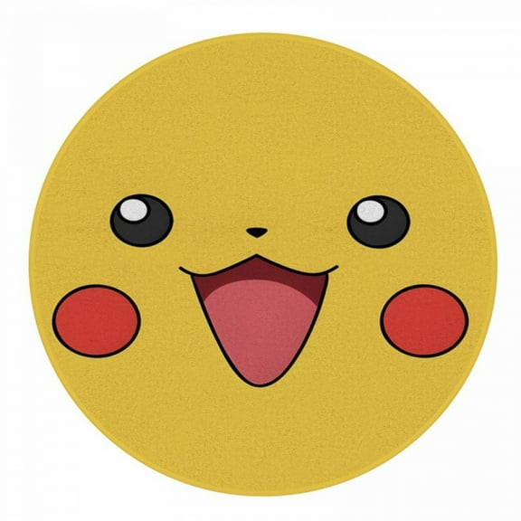 Lheaggik Cartoon Poke Carpet Floor Rug Room Decor Cute Velvet Round Mat Bedroom Living Room Decor 60x60cm