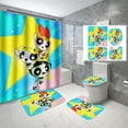 thumbnail image 1 of Lheaggik Cartoon Powerpuff Girl 4 Pcs Bathroom Sets with Shower Curtain and Rugs, Waterproof Polyester Shower Curtain Sets with Hooks, 1 of 6