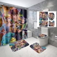 thumbnail image 1 of Lheaggik Cartoon Story 4 Pcs Bathroom Sets with Shower Curtain and Rugs, Waterproof Polyester Shower Curtain Sets with Hooks, 1 of 5