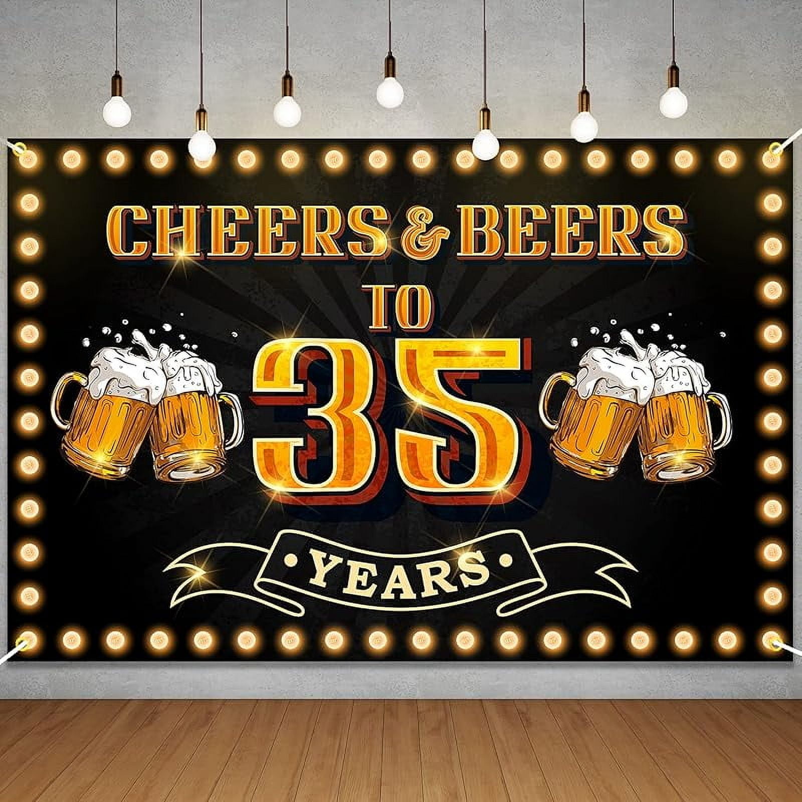 Lheaggik Cheers and Beers to Banner Backdrop Happy 35th Birthday ...