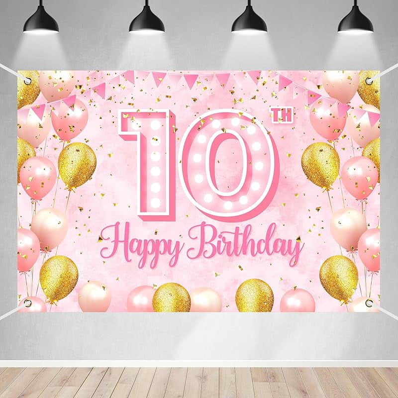 10. Geburtstag Deko-Set Für Mädchen – Inkl. Banner, Wimpelkette & Wirbel, Rose Gold Design, Für Die Perfekte Geburtstagsparty