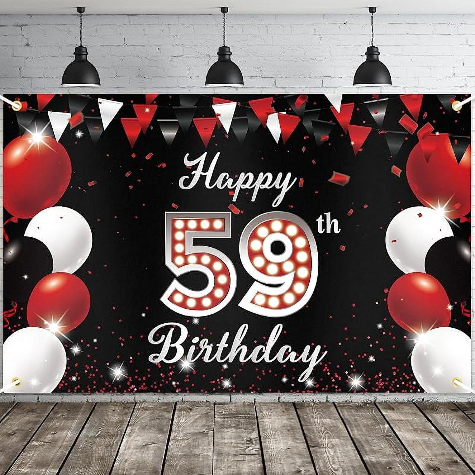 Personalized Basketball Theme 59th Birthday Banner – Custom Fabric Decor With Name & Photo, Multiple Sizes | Reusable Party Supplies