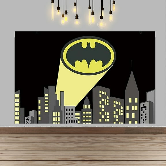 Lheaggik Hero Cityscape Photography Backdrop 5x3ft Comic Buildings for Cartoon Super City Theme Birthday Party Cake Table Decorations Banner Photo Prop
