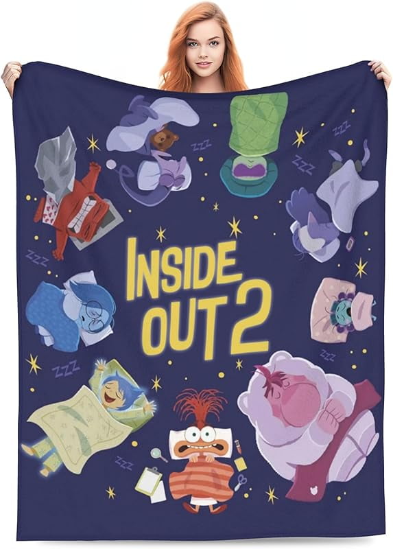 Lheaggik Inside Out Blanket Cartoon Throw Blanket Lightweight Cozy