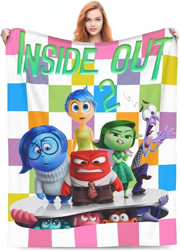 Lheaggik Inside Out Blanket Cartoon Throw Blanket Lightweight Cozy