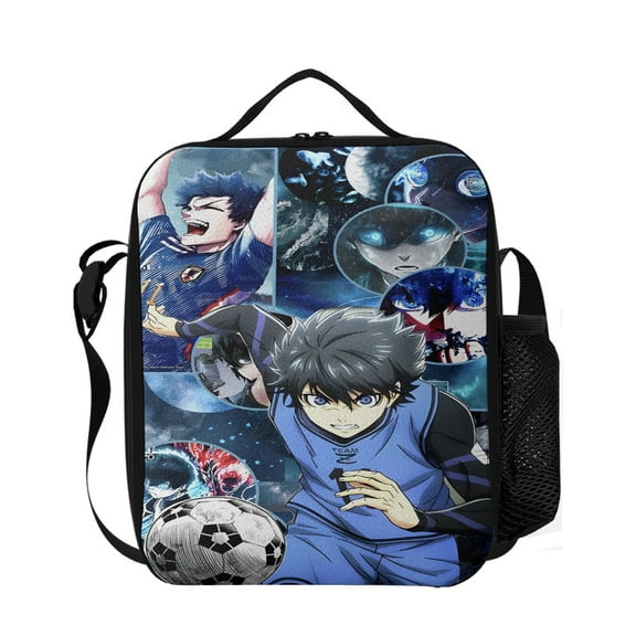 Lheaggik Lunch Bag 3d Printing Lunch Tote Bag Cartoon Anime Blue lock Lunch Bags Reusable Insulated Lunch Box Portable Tote Bag