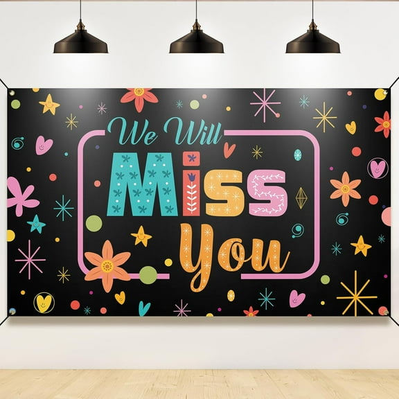 Lheaggik We Will Miss You Backdrop, Going Away Party Decorations, Farewell Photo Booth Props Banner for Graduation, Goodbye, Retirement Party Decorations