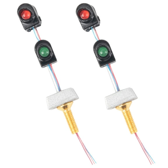 Lhio 2 Pcs Train Model Building Sand Table Mini Accessories Signal Lights Toys