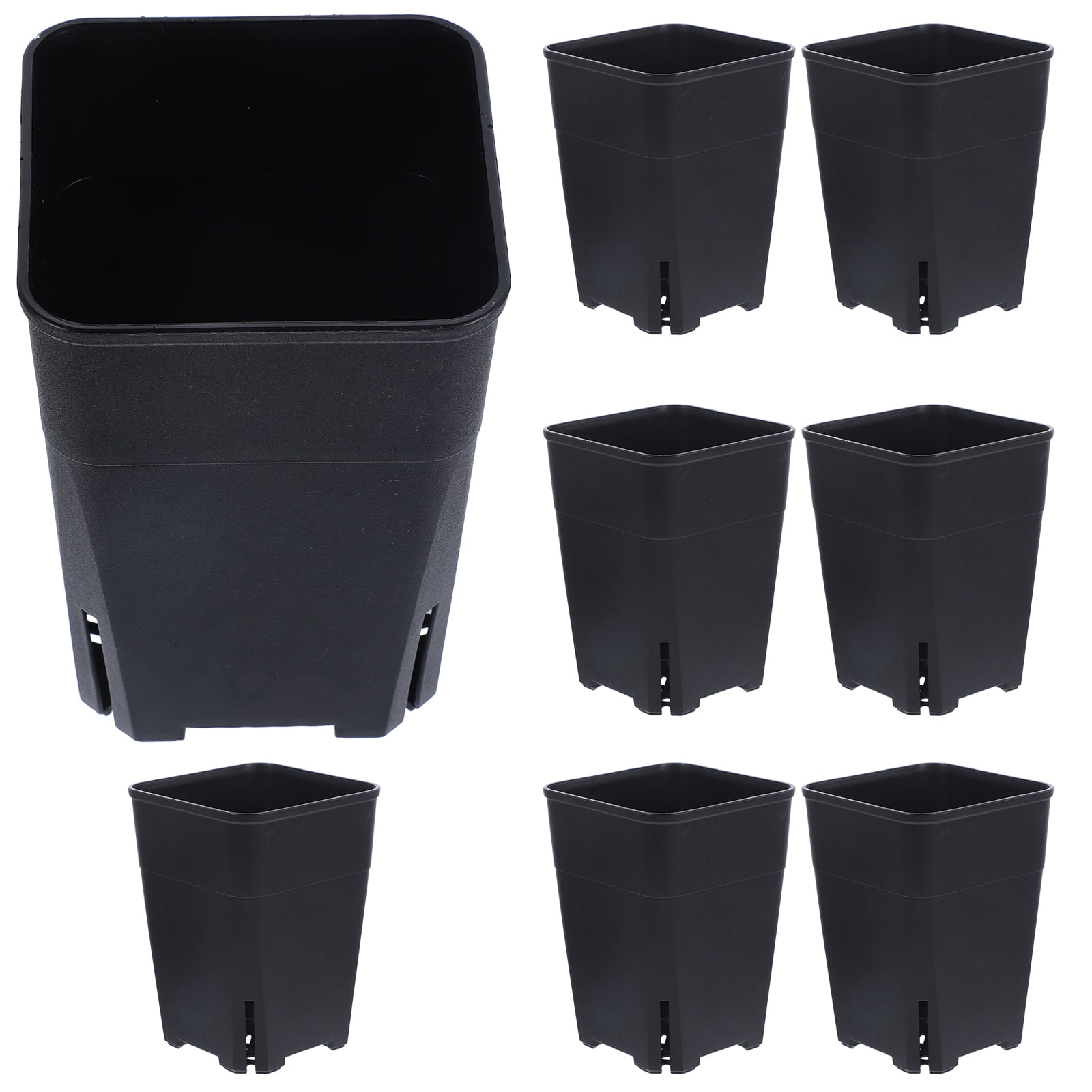 Lhio 8 Pcs Control Pot Succulent Planting Pots 10x10x14cm Black ...