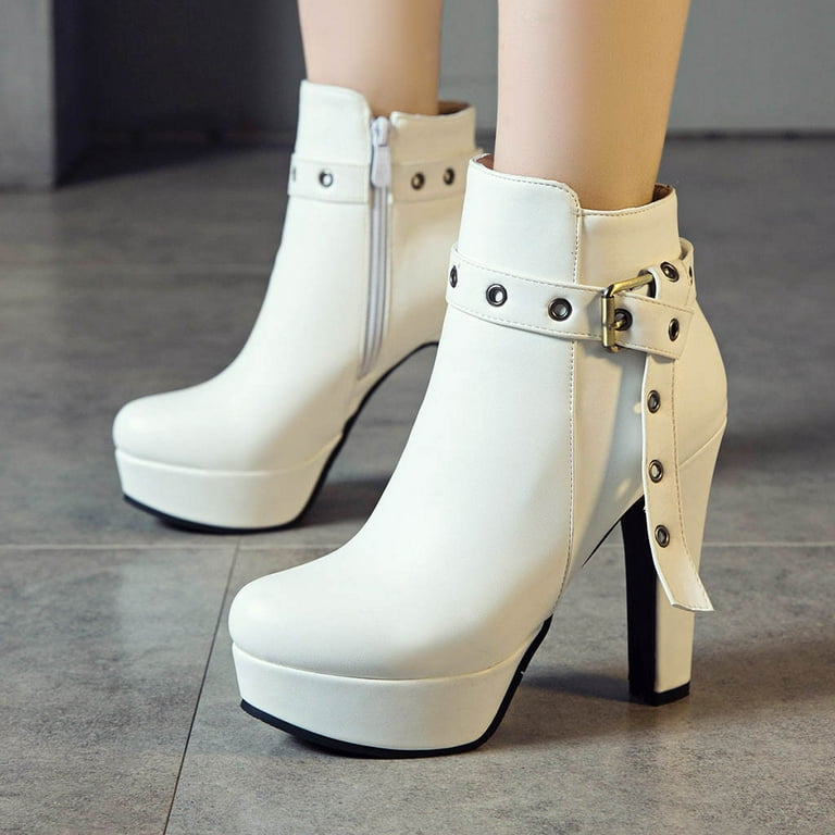 High Heels Zipper Ankle Boots