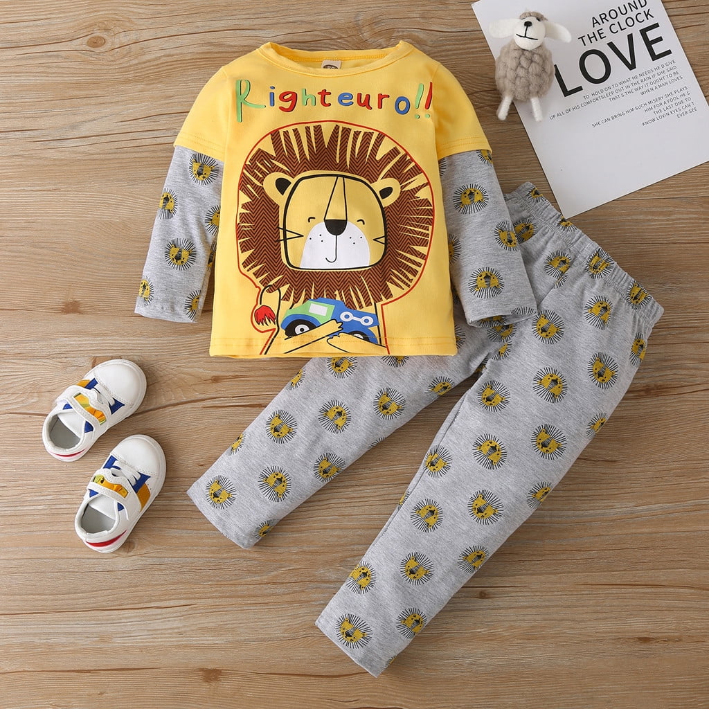 Lhked Kids Clothes Clearance Toddler Baby Boys Girls Lions Print