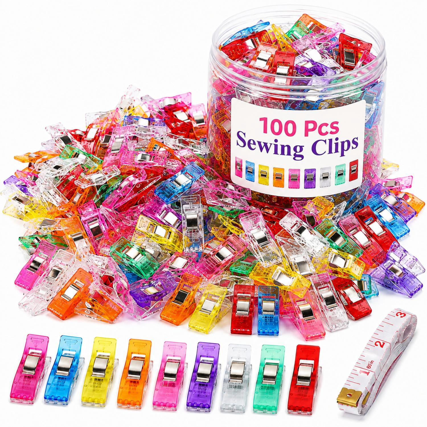 How Is Wool Measured Lhomni 100 Pcs Sewing Clips, Fabric Clips for Sewing with Storage Box ...