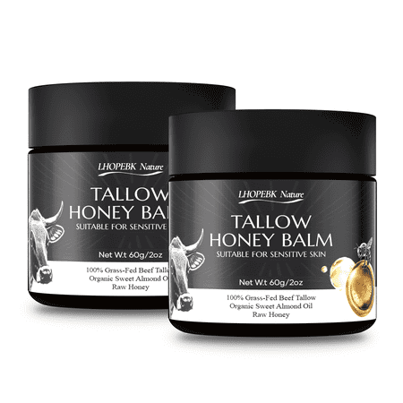 Lhopebk Grass-fed Beef Tallow for Skin - Tallow Honey Cream Face and Body Moisturizers 2PC