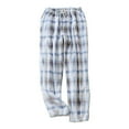 thumbnail image 1 of Lhpant Women Flannel Pajama Pants Fall Winter Fuzzy Plush Buffalo Plaid PJ Pants Sleep Bottoms Blue M, 1 of 4