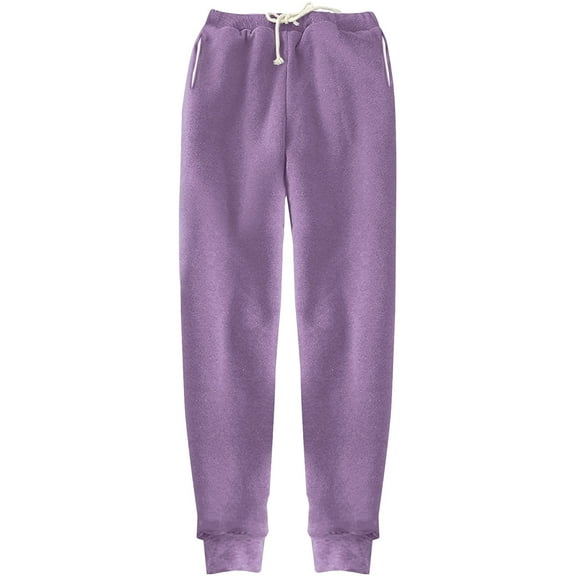 Lhpant Women's Warm Sweatpants Women's Warm Lined Athletic Sweatpants High Waisted Jogger Pants Lined Winter Thicken Outdoor Long Pants Purple XXXXL