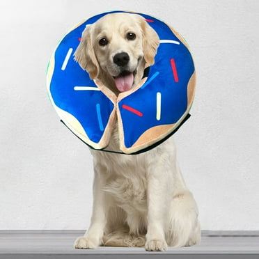 Lhujing Circle Collar Cartoon Print Pet Collar-Adjustable Fastener Inflatable Lick-Proof Dog Collar for Post-Surgery-Pet Supply