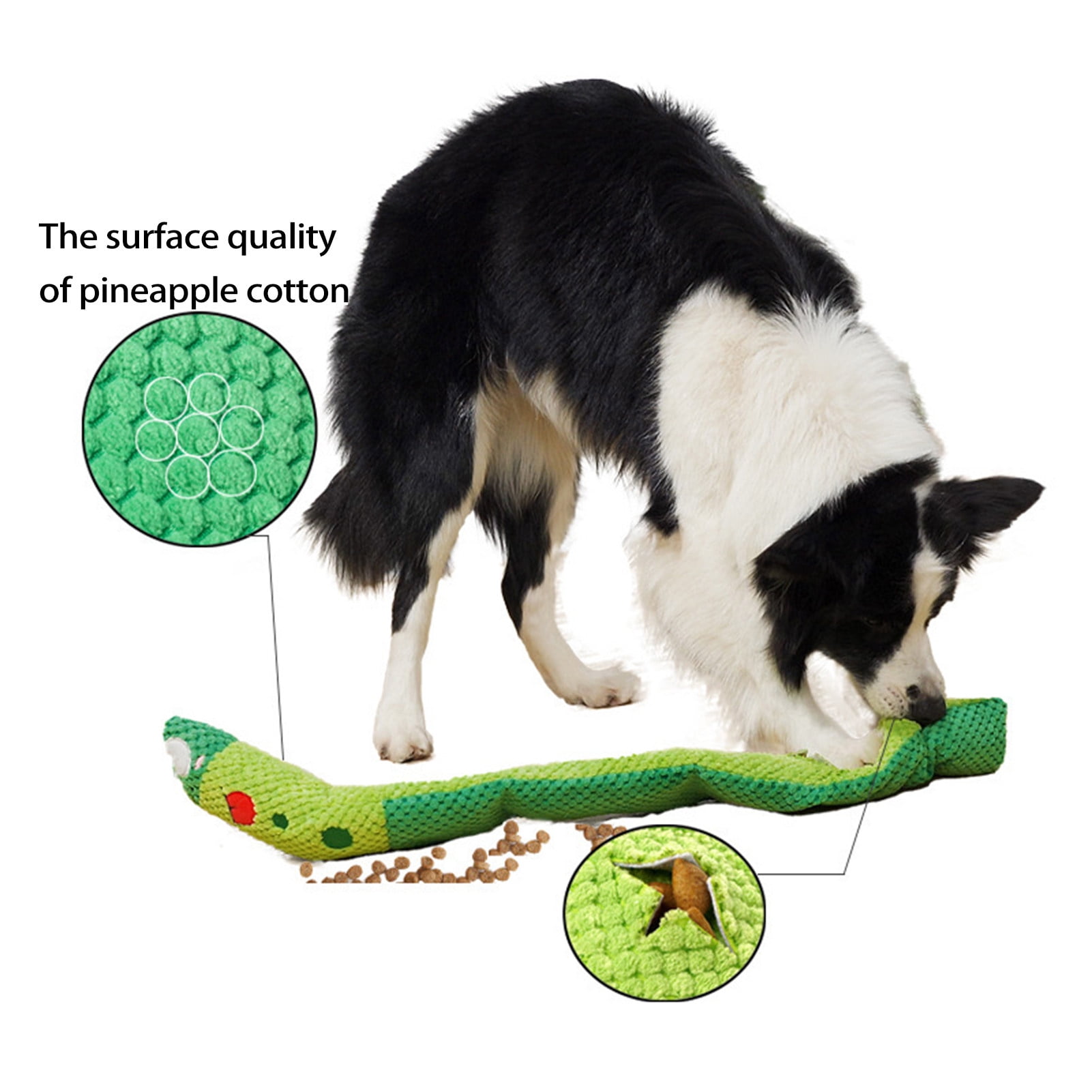 Lhujing Dog Toy Soft Touch IQ Training Plush Snake Snail Shape Puppy