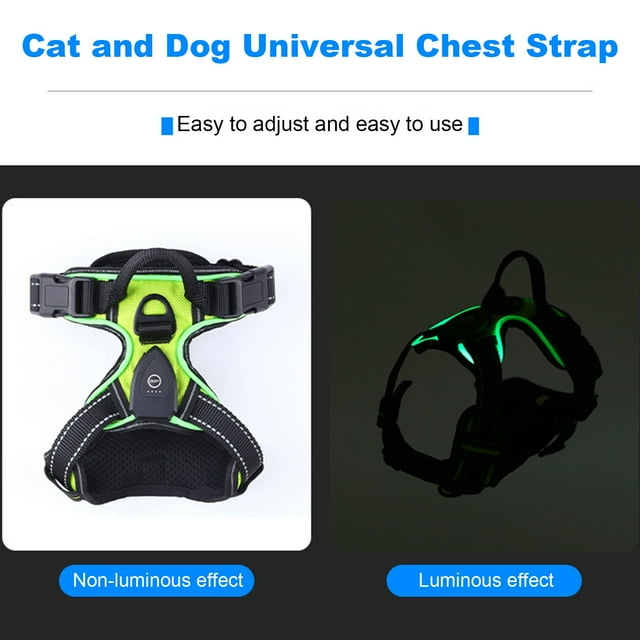 Lhujing Lighted Dog Harness Luminous Pet Harness SetRechargeable LED