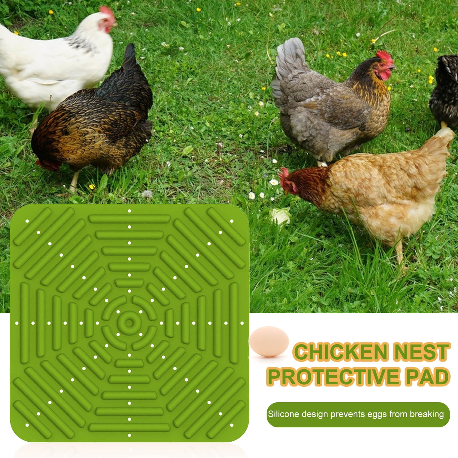 Lhujing Silicone Chicken Mat Chicken Egg Mat-Prevent Cracked Eggs with ...